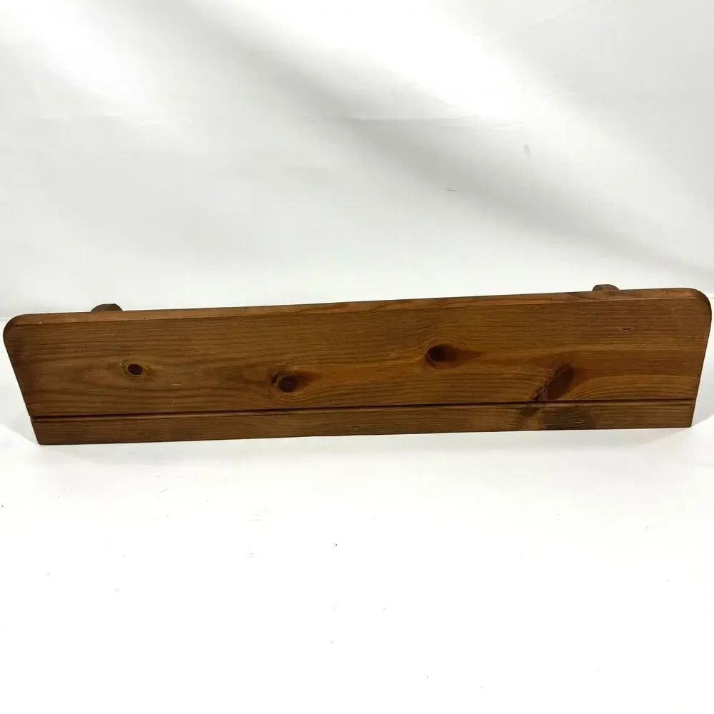 Vintage Wood Wall Shelf Pine Heart Cutout Plate Groove Country Farmhouse Decor